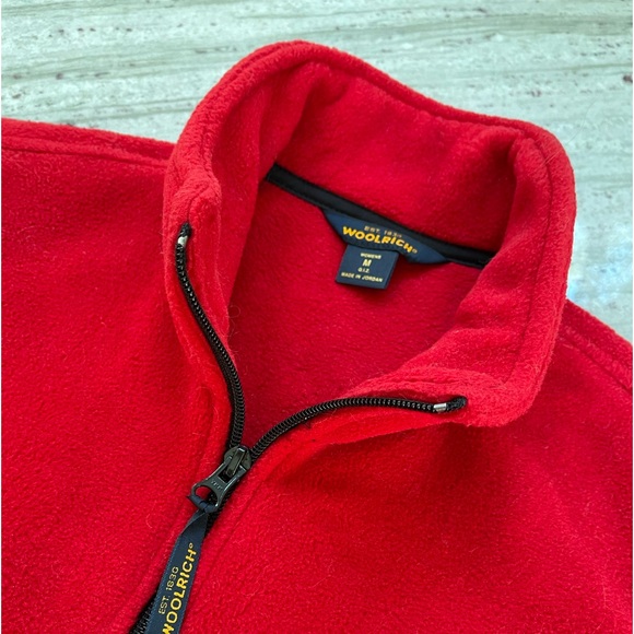 Woolrich Red fleece Sleeveless Zip Up Vest with Pockets size M - Picture 2 of 4